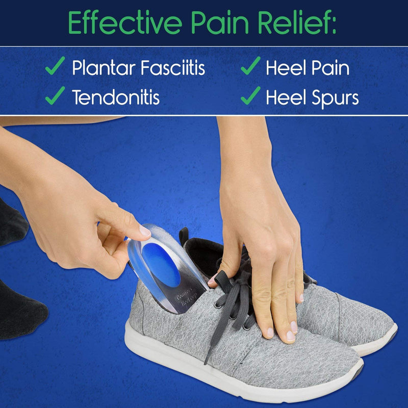 [Australia] - 3 Pairs of Gel Heel Cups Heel Support Pads Cushions for Plantar Fasciitis Heel Pain (Men/Large) Men/Large 