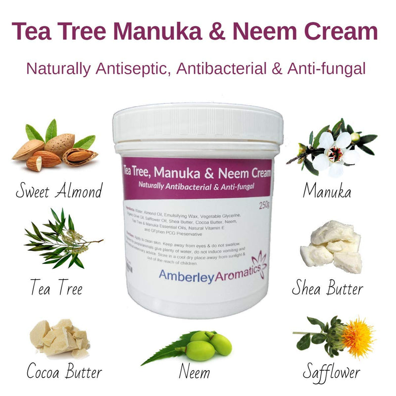 [Australia] - Tea Tree, Manuka & Neem Cream 250g - Antibacterial & Anti-fungal Skin Cream 