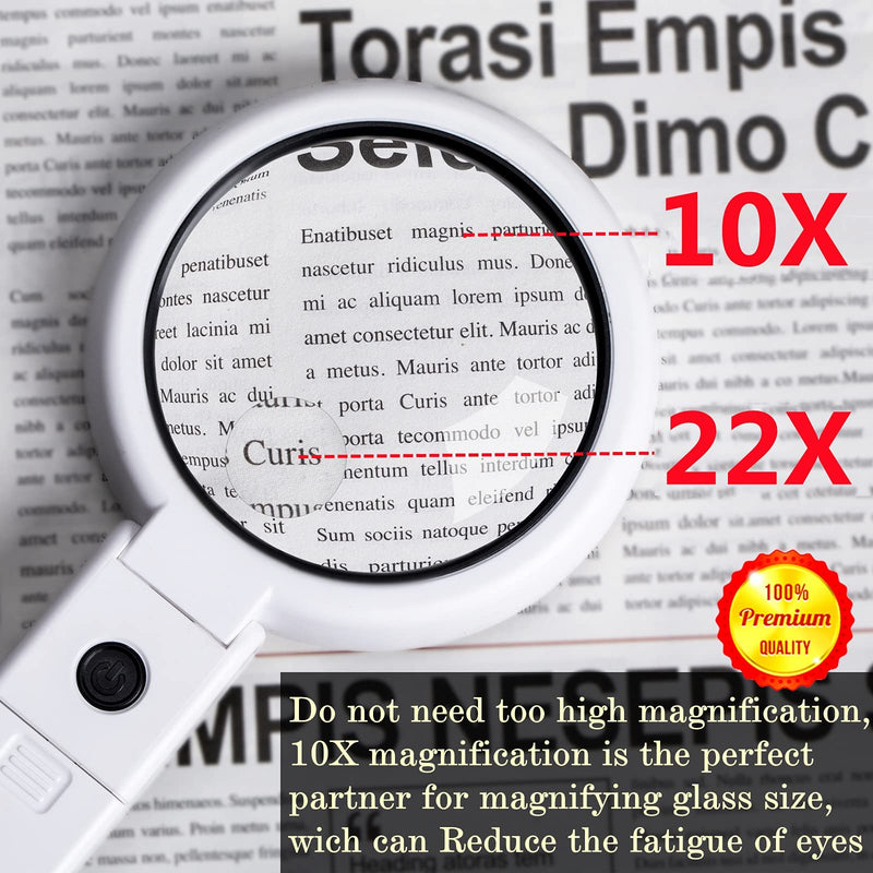 [Australia] - Magnifying Glass with Light and Stand - 2 in 1 Lightweight Magnifier with Light and Stand & Two-level Dimming Suitable for Reading, Repair, Needle Crafts, Puzzle & Hobby Fans 