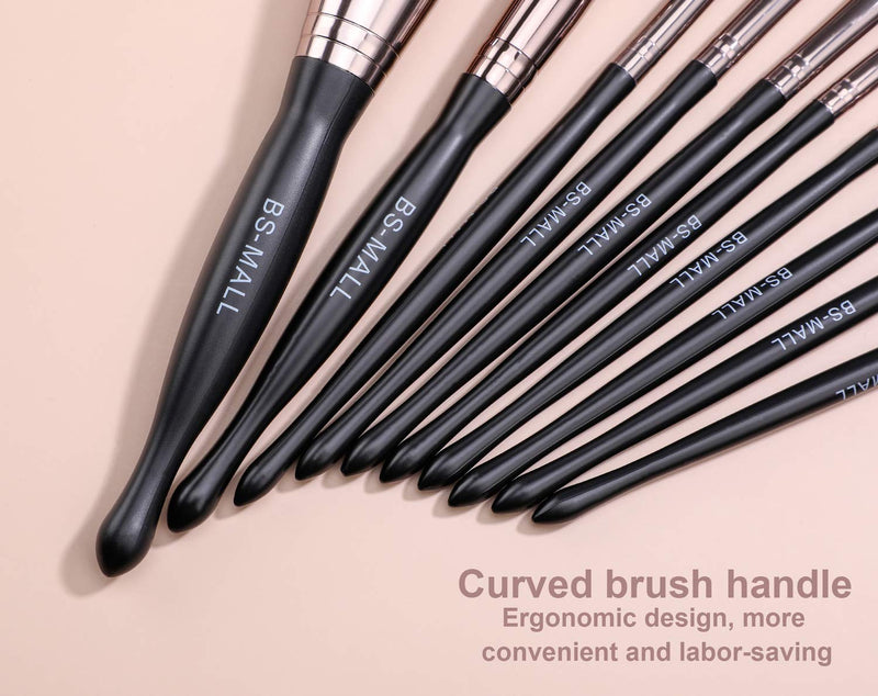[Australia] - BS-MALL Makeup Brush Set 12 Pcs Premium Synthetic Foundation Powder Concealers Eye shadows Blush Makeup Brushes Lip Gold Cosmetic Brushes（ Black） 