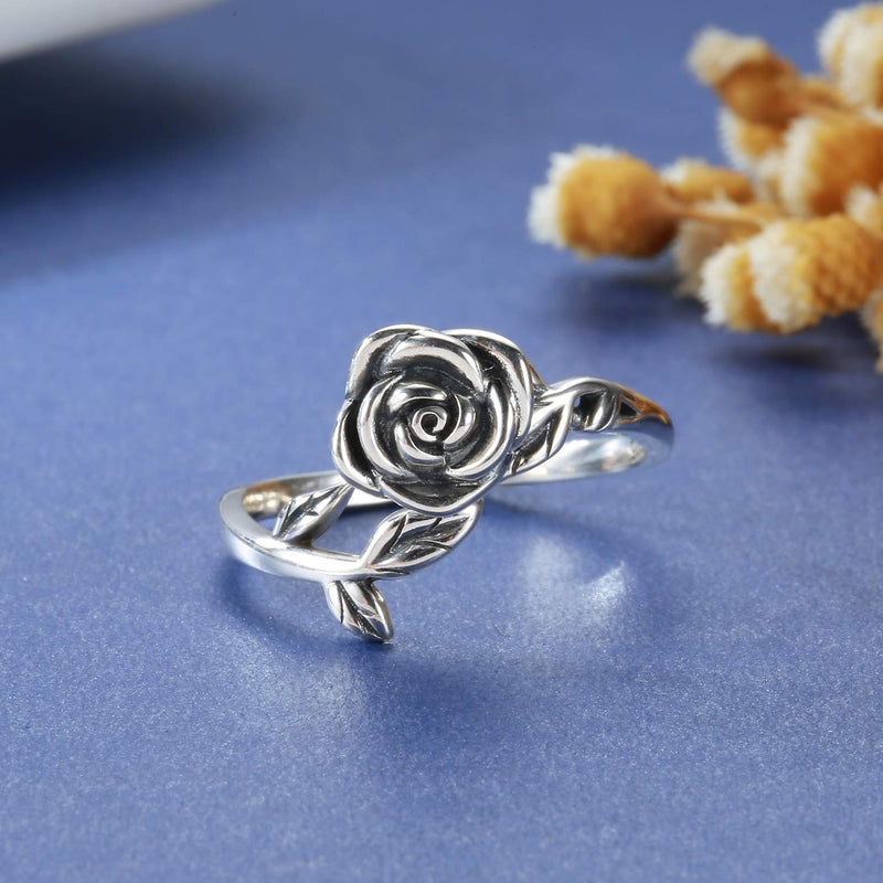 [Australia] - MANBU Rose Cremation Urn Jewelry for Ashes - 925 Sterling Silver Memorial Keepsake Ring Bracelet Necklace Gift for Women, Bereavement Gift for A Loss of The Loved One Antique ring 