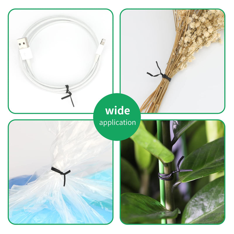 [Australia] - KINGLAKE 328 Feet Sturdy Plastic Garden Plant Twist Tie Multi-Use for Secure Vines,Plants Black 