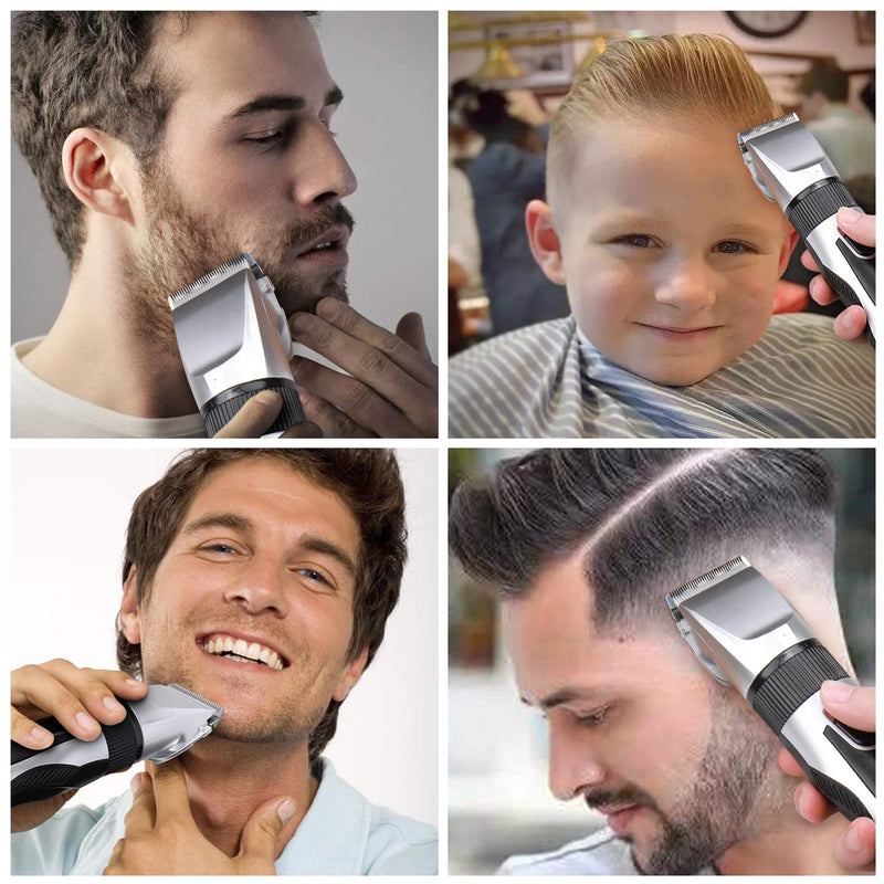 [Australia] - AnsTOP Hair Clippers, Low Noise Home Hair Cutting with Trimmer for Beard and Body, Hair Clippers Professional Hair Trimmer. Silver 