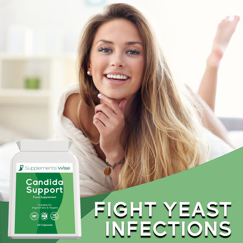 [Australia] - Candida Support, 60 Capsules - Thrush Treatment for Men and Women - Candida Treatment for Yeast Infections - Candida Complex Cleanse with Probiotics, Garlic, Caprylic Acid - Pessary, Cream Alternative 