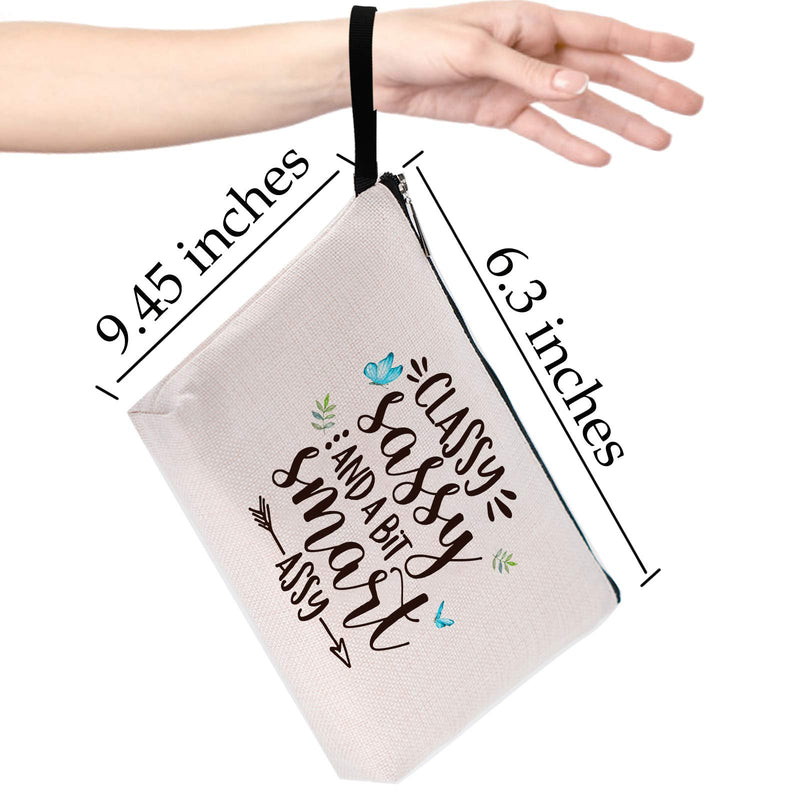 [Australia] - Inspirational Gifts for Women, Sarcasm Gifts for Her Teen Friends-Funny Novelty Makeup Bag-Classy, Sassy and a Bit Smart Assy 