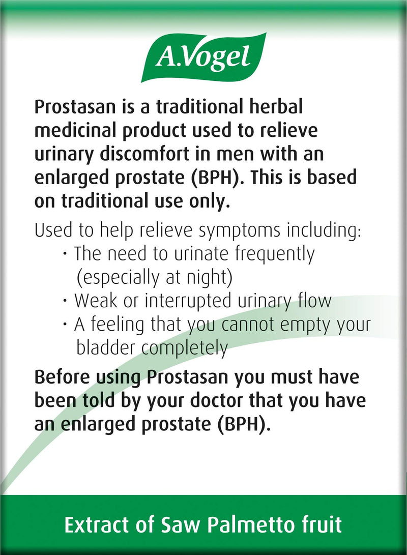 [Australia] - A.Vogel Prostasan® Saw Palmetto Capsules | Relieve Urinary Discomfort in Men with BPH | Frequent Urination | Weak flow | 1 Months Supply | 30 capsules 30 Count (Pack of 1) 