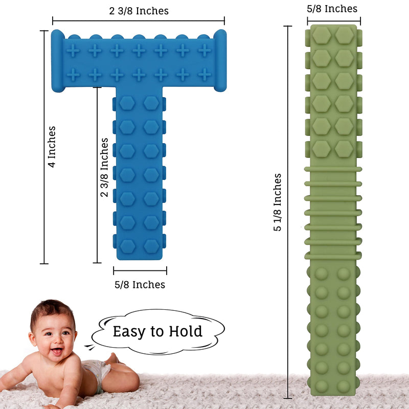 [Australia] - Sensory Chew Tubes for Autistic Children, 4 Pack Silicone Chewy Sticks Oral Motor Tool for Sensory Kids with Autistic, Biting ADHD, SPD, Teether Toys for Babies 3-6 6-12 Months, BPA Free 