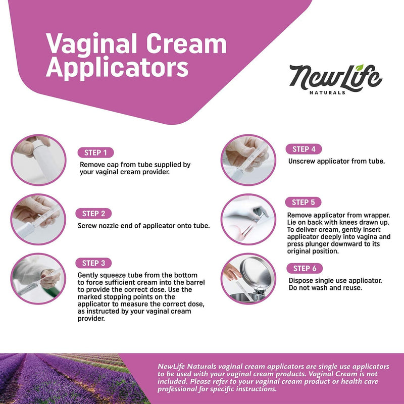 [Australia] - Disposable Plastic Vaginal Applicator Pack: Hygienic Threaded Injector Applicators to Fit Preseed Lubricant, Estrace, Personal Lube and OTC Gel or Cream Products - With Dosage Measurements - 60 Pack 