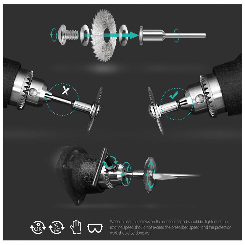 [Australia] - Cutting Wheel Set 36pcs for Rotary Tool, HSS Circular Saw Blades 6pcs, Resin Cutting Discs 20pcs, 545 Diamond Cutting Wheels 10psc with 2 Screwdrivers 