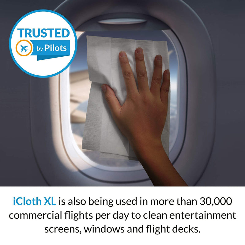 [Australia] - iCloth XL Screen Cleaning Wipes [12 x 9 Inches - 24 XL Wipes] Safe for All Screens and Glasses, Pro-Grade, Individually Wrapped, 1 Screen Cleaner Can Clean Several Screens, Displays, TV's or Monitors 