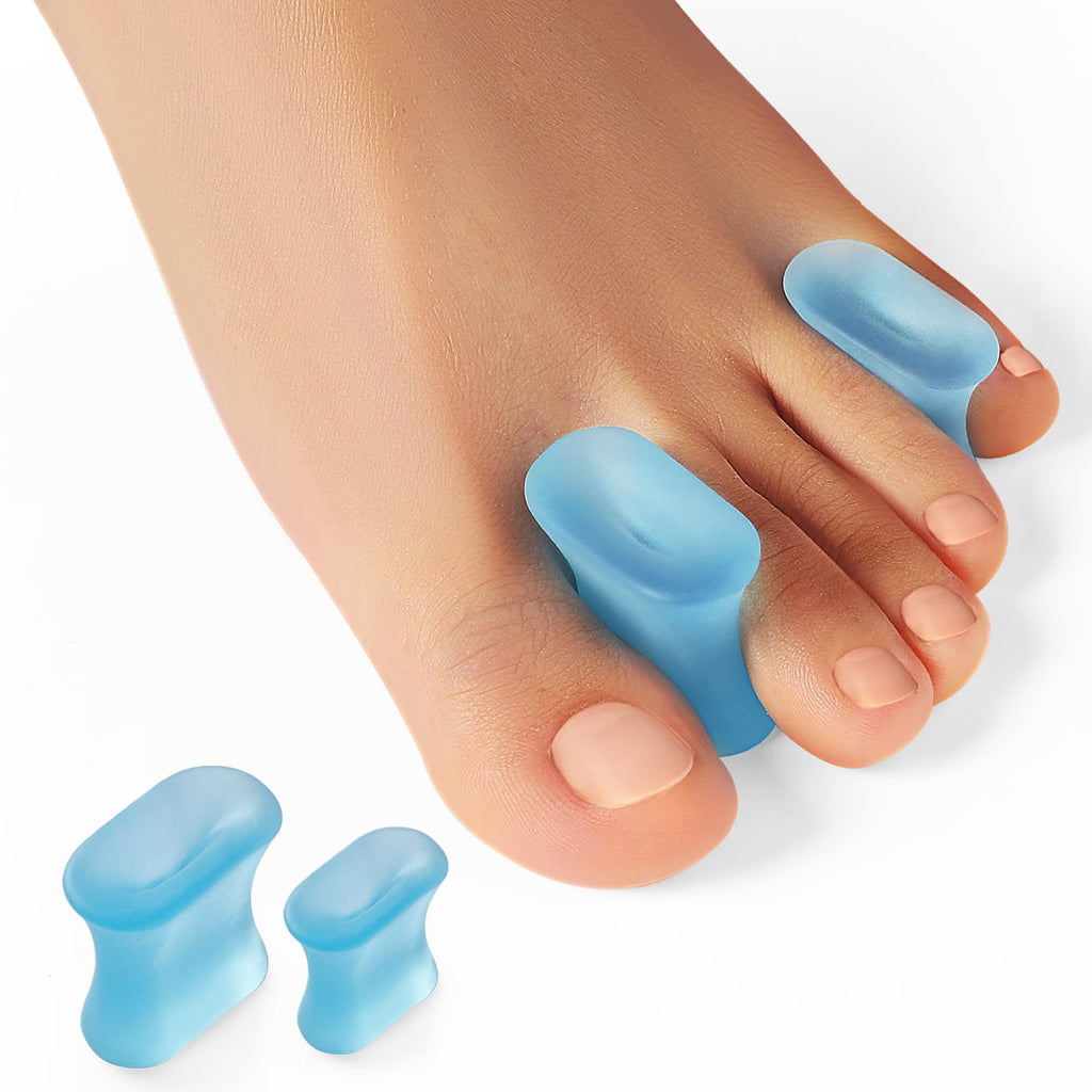 [Australia] - Welnove Upgraded Gel Toe Separators - 12 Pack Bunion Pads - Toe Spacers for Straightening Overlapping Toes, Bunions, Calluses (Blue) Blue 