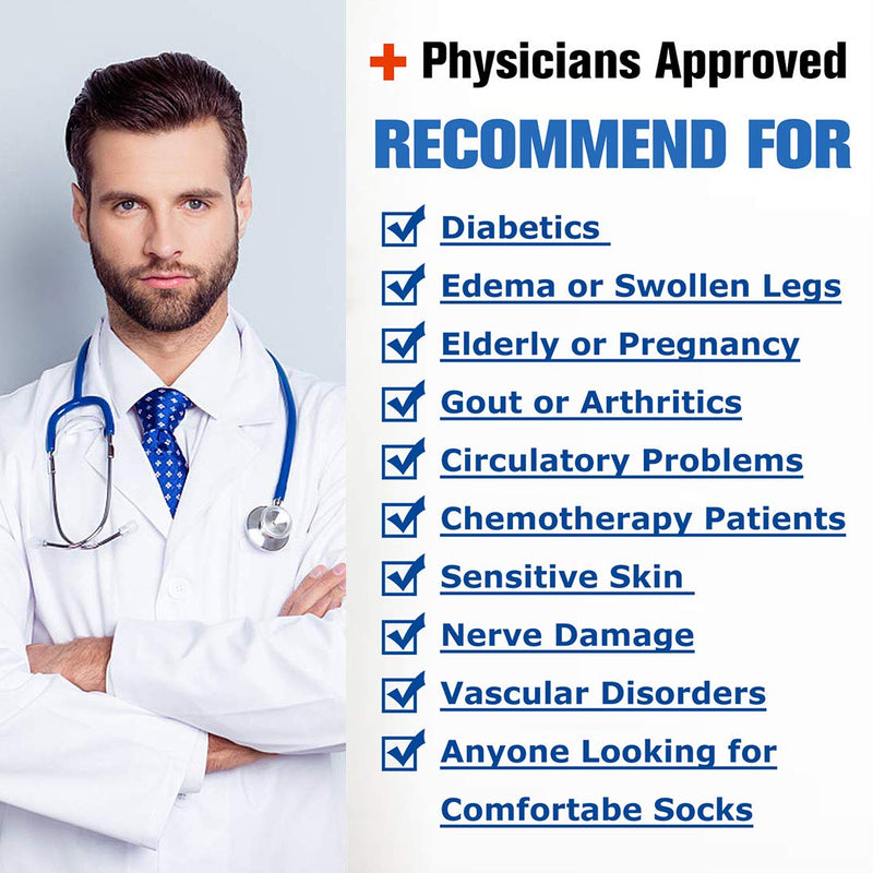 [Australia] - Non-Skid Diabetic Socks for Men Women with Grips, Socks Daze Non-Binding Crew Circulation Half Cushioned Non Slip Socks 9-11 2 Pairs Black+2 Pairs White 