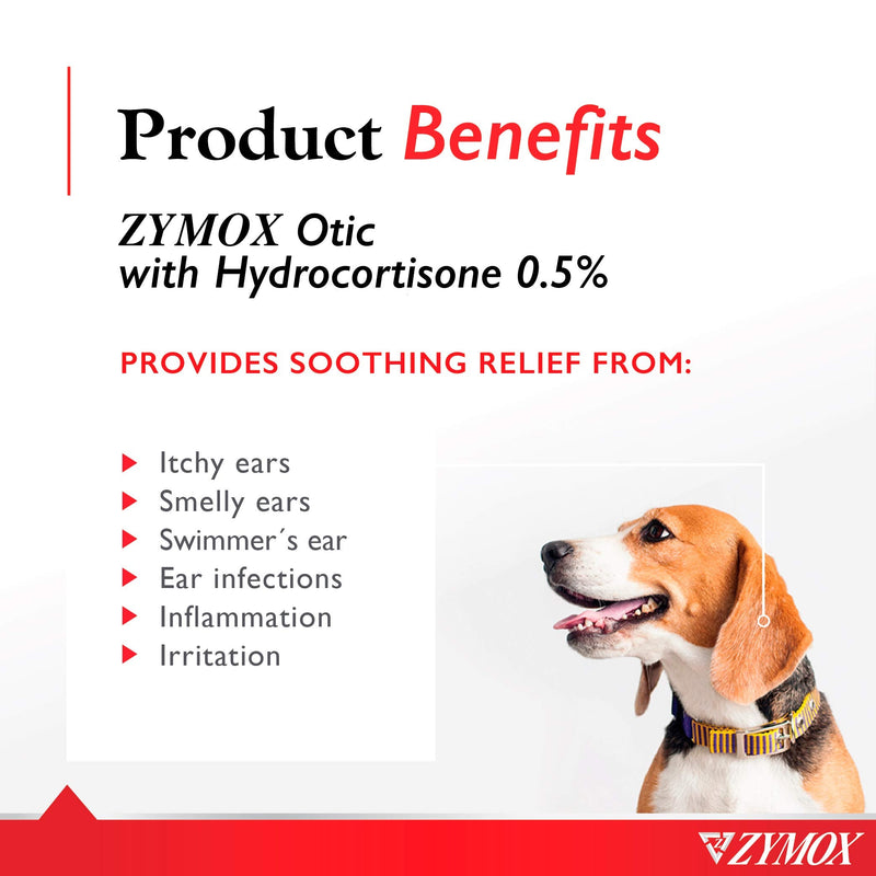 [Australia] - ZYMOX Enzymatic Ear Solution with 0.5-Percent Hydrocortisone, for Dog & Cat, 1.25 oz 