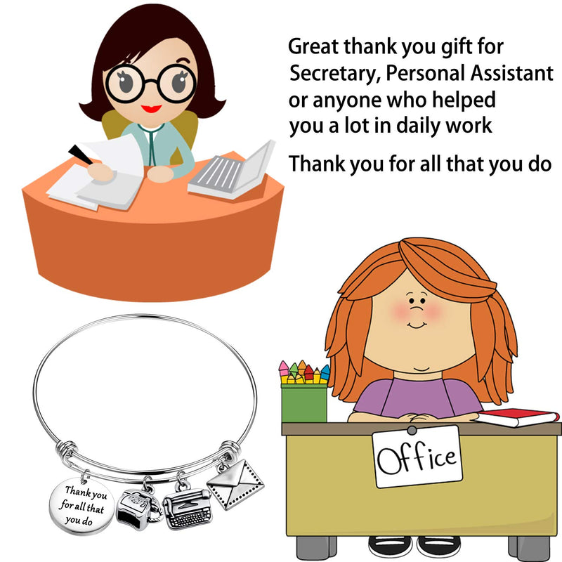 [Australia] - TIIMG Secretary Gift Administrative Assistant Bracelet Thank You for All That You Do Bracelet Coworker Leaving Gift Retirement Gift for Her Thank you Secretary 