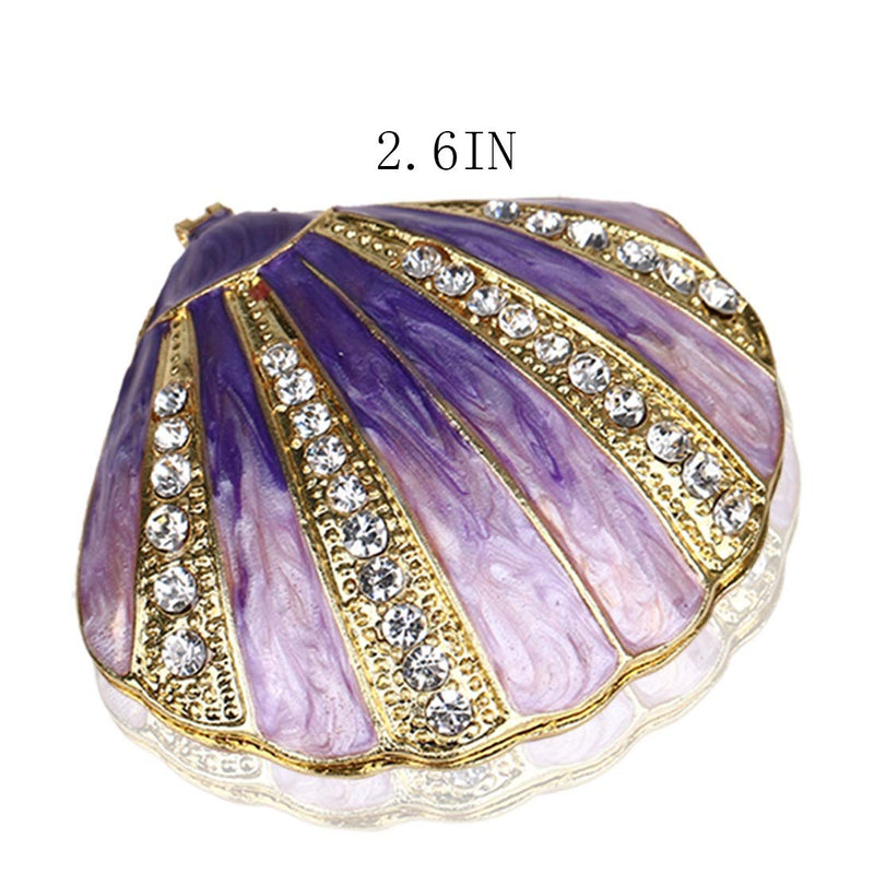 [Australia] - Trinket Box Hinged Jewelry Bejeweled Trinket Boxes Ring Holder Figurine Collectible (Shell) 