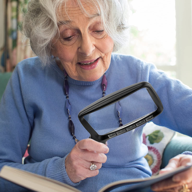 [Australia] - Magnifying Glass for Reading, Handheld Magnifier with 5 Ultra-Bright LED Lights for Reading, Sewing, Cross Stitch and Close Work 