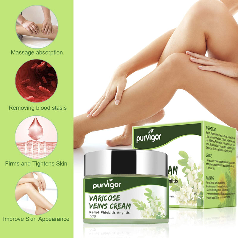 [Australia] - Purvigor Varicose Vein Cream- Eliminate and Relief The Appearance of Spider Veins & Phlebitis Angiitis for Leg, Body and Arms 