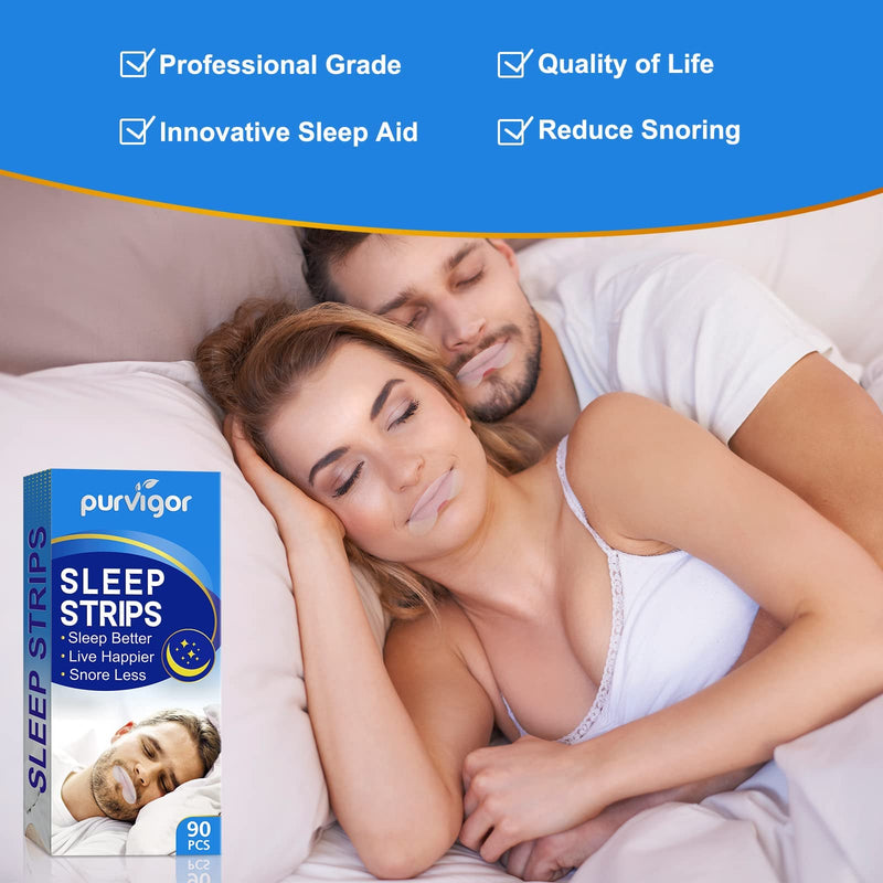 [Australia] - Mouth Tape for Sleeping 90 Pcs, Advanced Gentle Sleep Strips, Snoring Solution, Better Nose Breathing, Less Mouth Breathing, Anti Snoring Devices,Instant Snoring Relief 