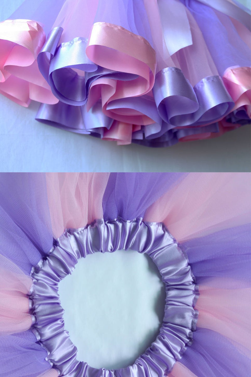[Australia] - BGFKS LayeredTulle Rainbow Tutu Skirt for Newborn Baby Girls 1st Birthday Photography Outfit Sets. Light Purple 0-24 Months 