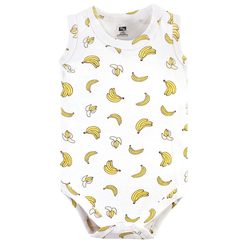 [Australia] - Hudson Baby Unisex Baby Cotton Sleeveless Bodysuits 0-3 Months Go Bananas 