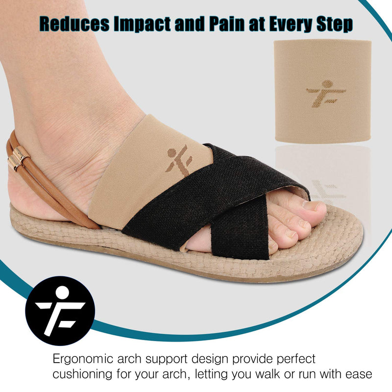 [Australia] - Compression Arch Sleeves, 1 Pair, Multiple Colors for Men Women, 20-30mmHg Plantar Fasciitis Brace for Pain Relief, Patent Seam - More Comfort Support for Foot Care, Heel Spurs, Flat Feet, Beige S Small: 8.5 - 10" Arch Circumference 