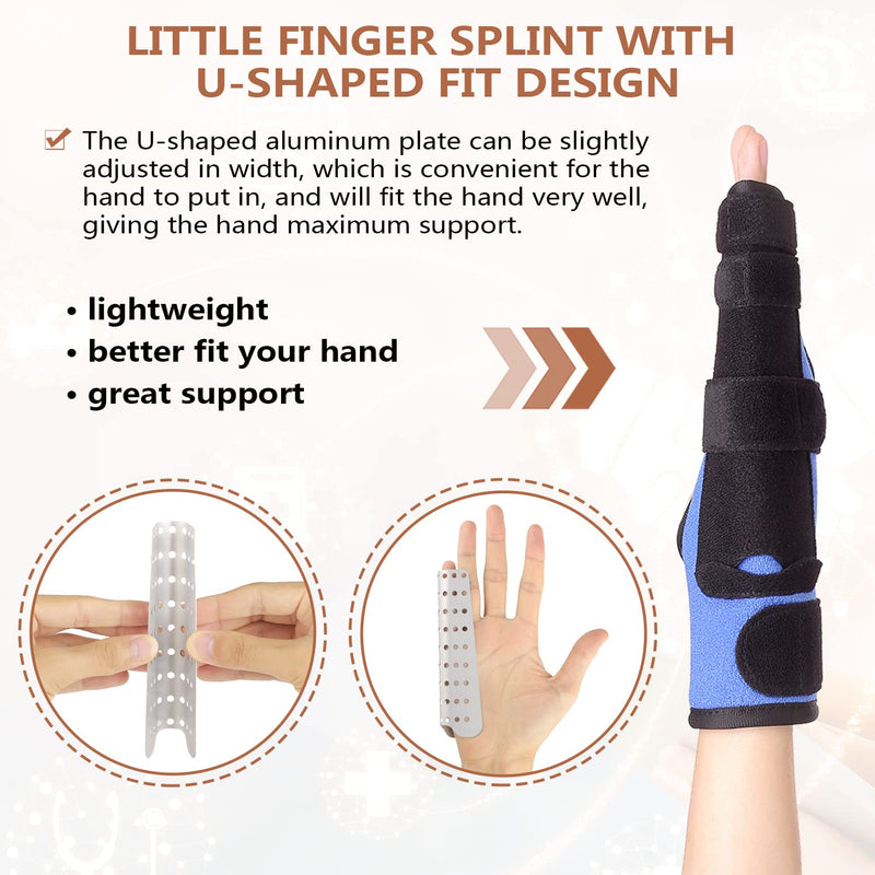 [Australia] - Scurnhau Pinky Finger Splint, Boxer Fracture Splint, Metacarpal Broken Splint, 4th and 5th Finger Support brace for Straightening, Dislocated, Arthritis and Mallet Finger, Fits Left or Right Hand S/M 