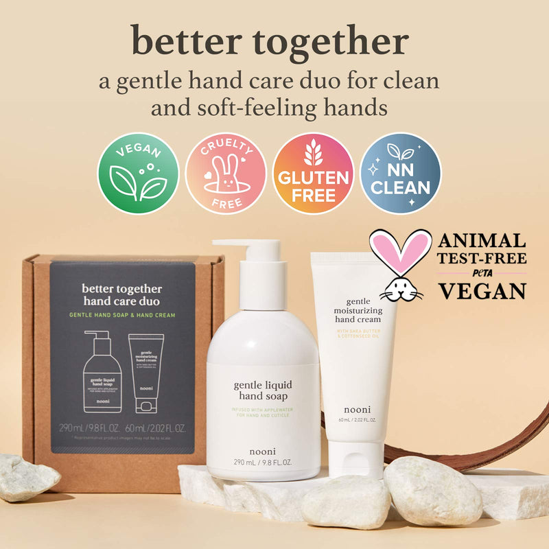 [Australia] - NOONI Better Together Handcare Duo Set | Hand Care Set with Nature-derived Surfactant Hand Soap and Shea Butter Hand Cream | Vegan, Cruelty-free, PETA Certified 