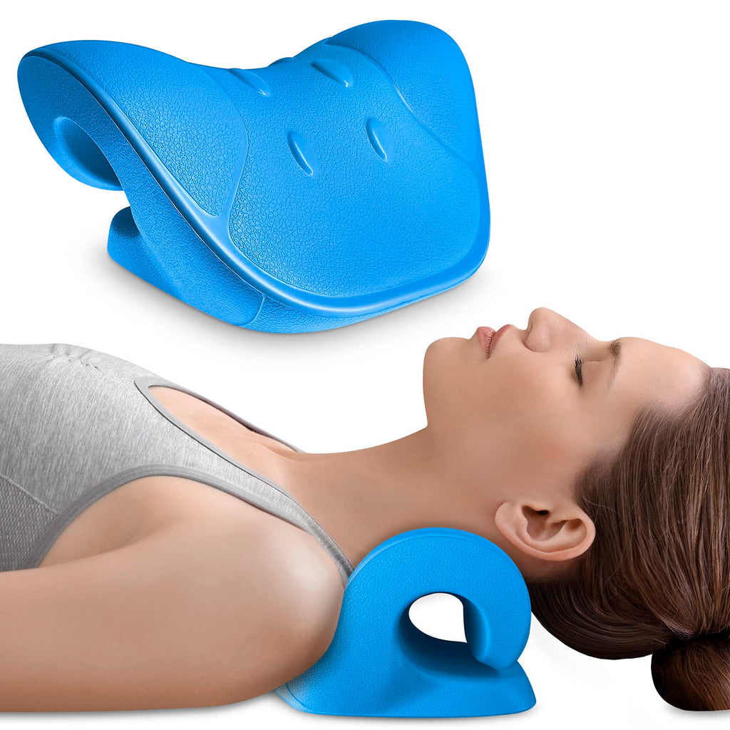 [Australia] - Anzorhal Neck Stretcher,Neck Cloud,Neck Pain Relife,Neck Cloud - Cervical Traction Device,Neck Hump Corrector,Neck Stretcher Posture Corrector (Blue) Blue 