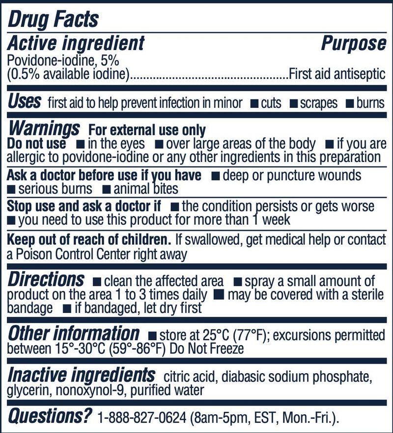 [Australia] - Betadine First Aid Spray 3 oz Povidone Iodine Antiseptic with No-Sting Promise (Packaging May Vary) 