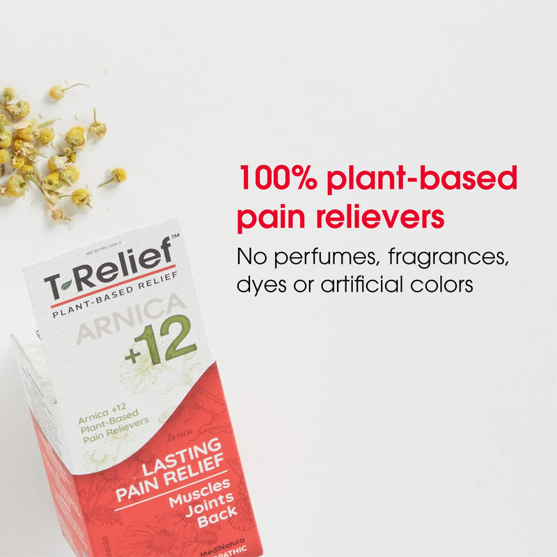 [Australia] - MediNatura T-Relief Pain Relief Arnica +12 Natural Pain Relieving Actives Help Reduce Back Pain, Joint Soreness, Muscle Aches & Stiffness for Women & Men - Fast-Acting Gluten-Free - 100 Tablets 100 Count (Pack of 1) 