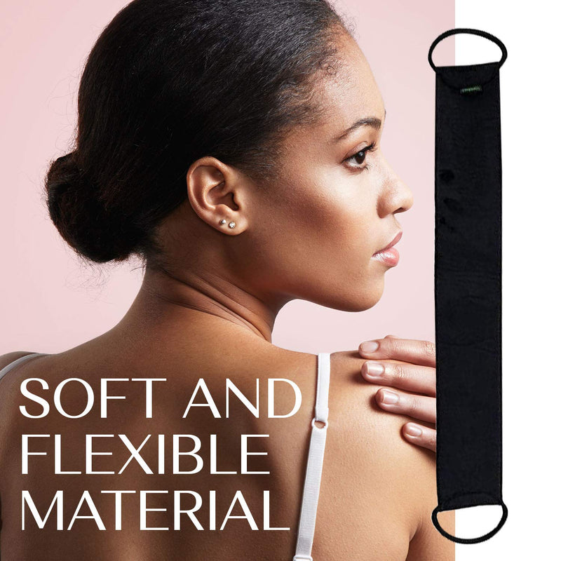 [Australia] - Skinerals Microfiber Back Applicator Mitt Band, Back Self Tanner and Body Lotion Applicator Band, Black 