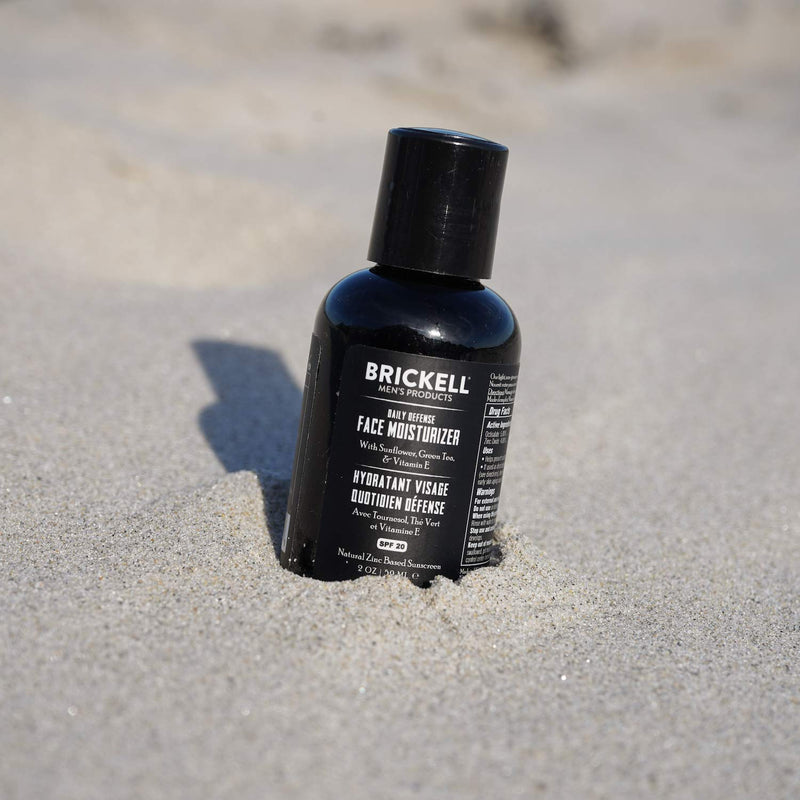 [Australia] - Brickell Men's Daily Defense Face Moisturizer for Men, Natural and Organic, Zinc SPF20 Face Moisturizing Sunscreen, Hydrates and Protects Skin Against Harmful UVA/B rays, 59 ml, Unscented 