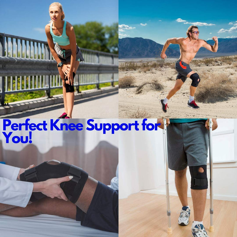 [Australia] - Comfyorthopedic Wrap Around Hinged Knee Brace Immobilizer Support For Men & Women Arthritis Meniscus Tear ACL PCL Post Op Leg Stabilizer Locking Knee Brace For Meniscus Tear & Other Injuries 
