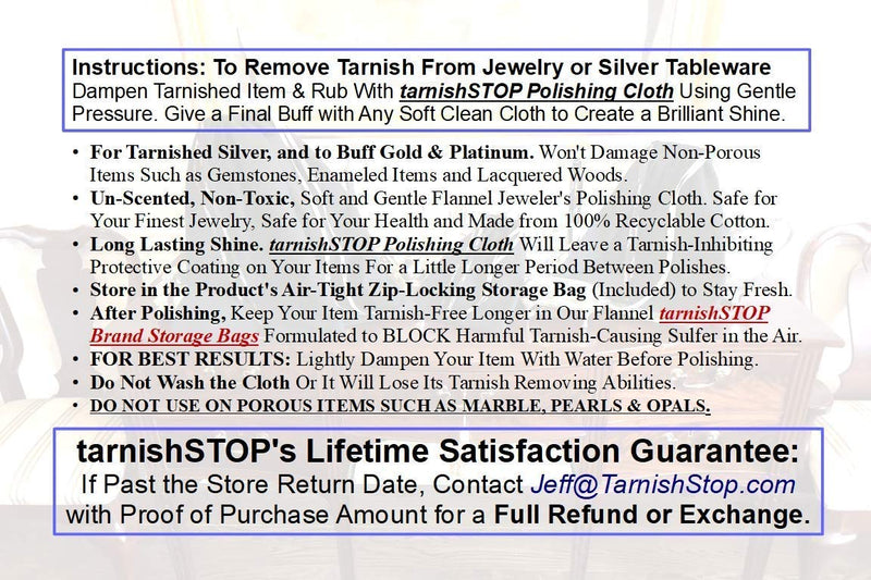 [Australia] - Save 3.00 Bundle, TarnishSTOP Set (13"x10", Blue) Luxury Anti-Tarnish Prevention Cloth Bag, For Silver Storage, Sterling, Jewelry, Flatware, Silverplate, & Silver Polishing Cloth For Tarnish Cleaning Small Bag Royal Blue 