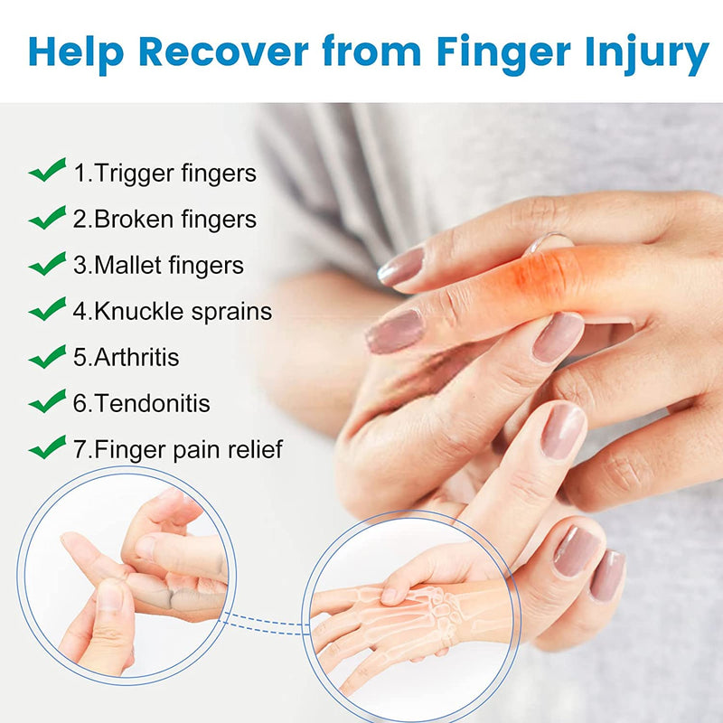 [Australia] - Finger Splint, Set of 2 Trigger Finger Brace with 10 Nylon Sleeves for Finger Pain Relief and Sport Injuries, Swelling Tendon Release Relieving Finger Stiffness and Sprained Knuckles Black 