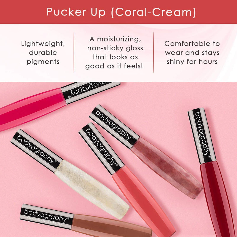 [Australia] - Bodyography Moisturizing, Non-Sticky Lip Gloss, Aloe Vera-Based (Pucker Up, Coral Cream) 