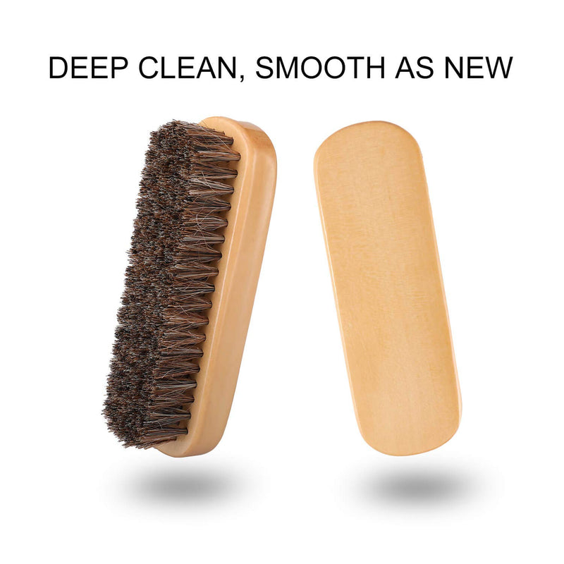 [Australia] - a amvontz Suede Shoe Brush Cleaning: Soft Buffing Bristle Swayed Small Complete Wooden Natural Large Refreshed Way Jacket Hair Horse Leather Shine Nubuck Sneakers Polish Horsehair 01-single Side+khaki 