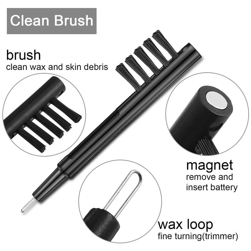 [Australia] - 12 Pieces Hearing Aid Cleaning Brush Hearing Amplifier Brushes with Wax Loop and Magnet 