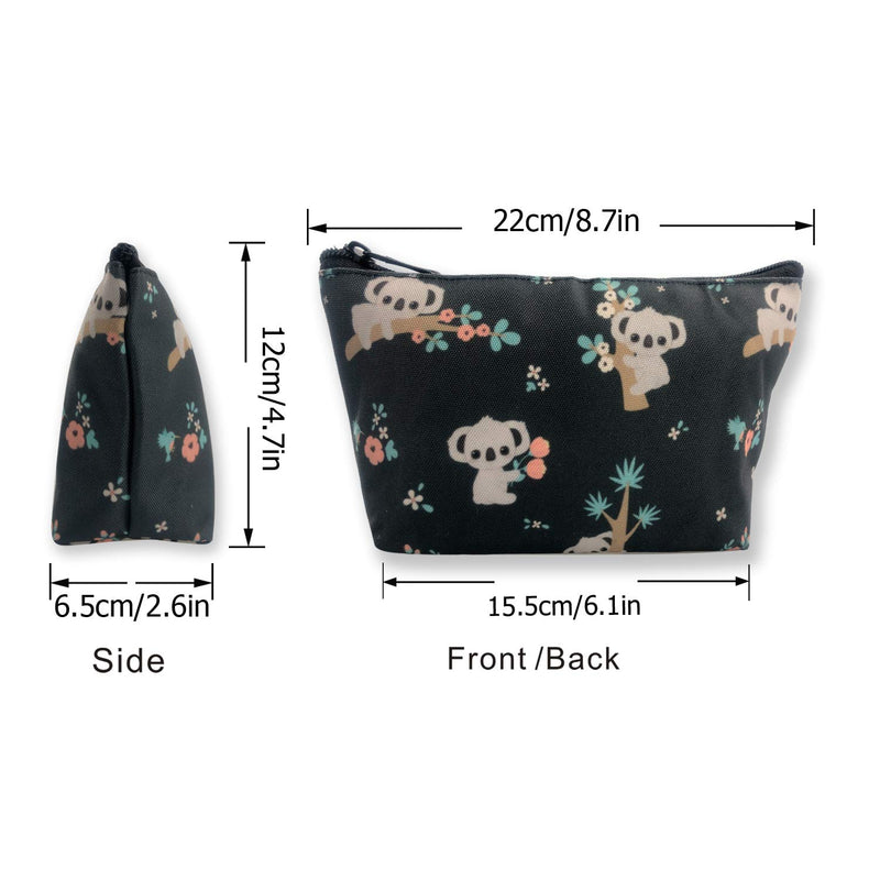 [Australia] - Koala Floral Pencil Case Multifunction Cosmetic Bag Travel Makeup Toiletry Pouch Accessories Organizer with Zipper for Women Koala Floral 
