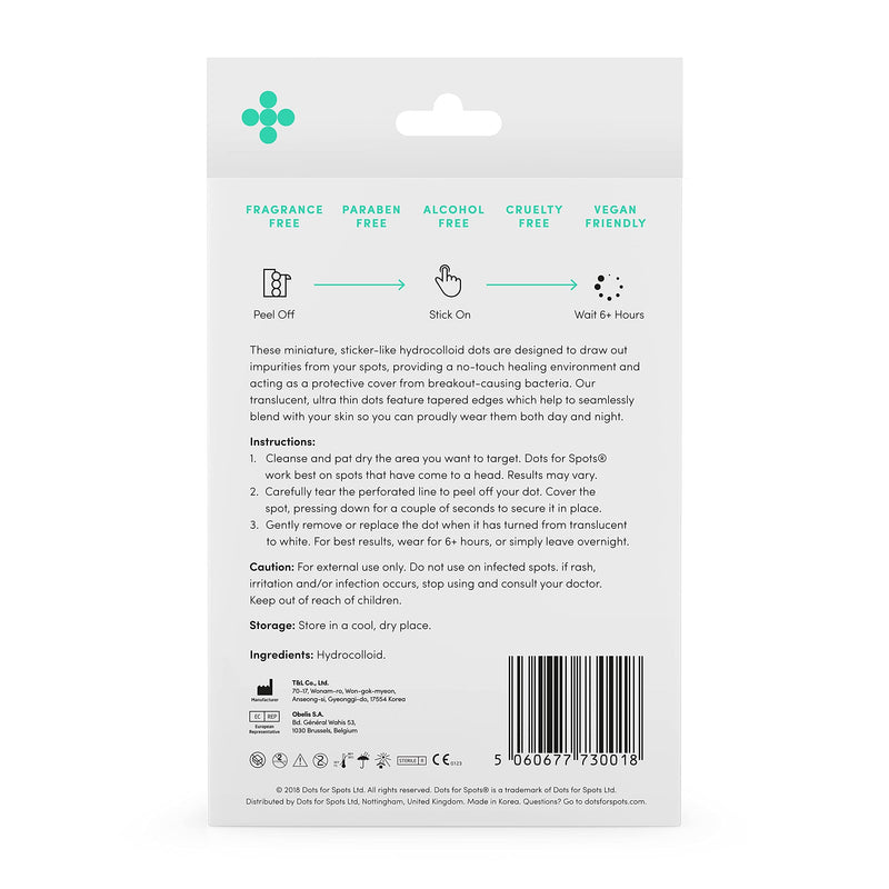 [Australia] - Dots for Spots Pimple Patches ‚Äì 1 Pack of 60, Vegan, Cruelty-Free, Hydrocolloid Acne Stickers 