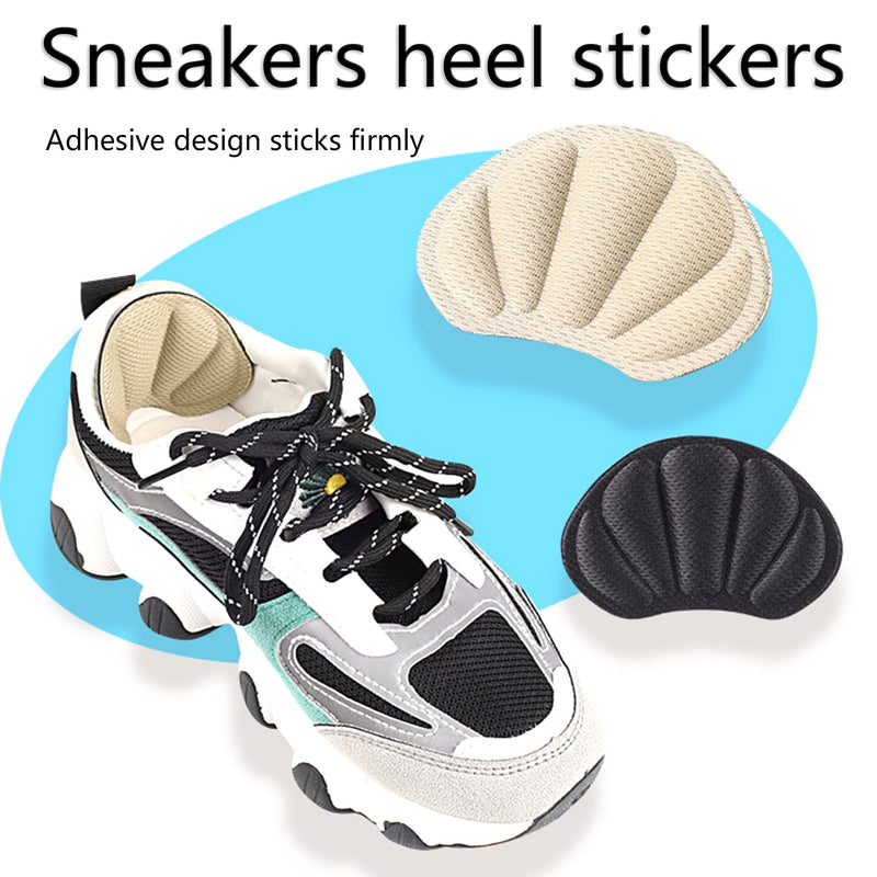 [Australia] - 4 Pairs Heel Grips Shoes Pads Adhesive Heel Cushions Pads Shoe Insert Liners Heel Protectors Heel Grips Liner Cushions Inserts Thick Heel Pads for Loose Shoes Too Big Ladies Women Men Trainers 
