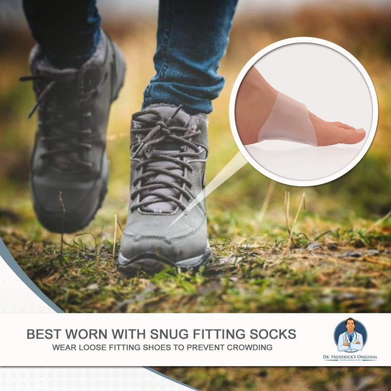 [Australia] - Dr. Frederick’s Original Arch Support Shoe Insert Gel Set - 2 Pieces - Soft Gel Sleeves for Plantar Fasciitis Support & Flat Foot Support - Pain Relief - Men & Women - Large - W8-14 | M6-13 2 Count (Pack of 1) 