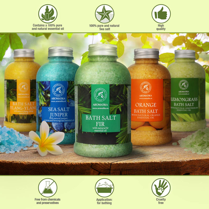 [Australia] - Pine Bath Salt w/ Natural Fir Essential Oil 600g - Natural Bath Sea Salts - Coniferous Salts - Best for Bath - Good Sleep - Relaxing - Body Care - Beauty - Aromatherapy 
