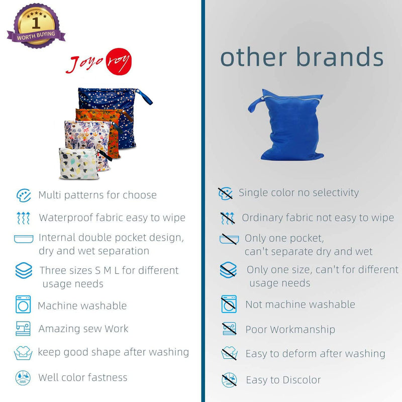 [Australia] - Joyo roy Nappy Bags Wet Bag Cloth Nappy Wet Bags Wet Bag Nappy Bag Baby Nappy Bag Wet Dry Bag Wet Bag for Cloth Nappies Bag Organisers Large Nappy Bags Waterproof Zip Bag Nappy Bag Organiser SMML 4 Pack (SMML) Lemon Pumpkin Ocean Star 