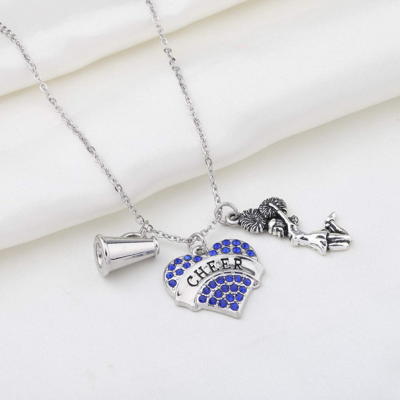 [Australia] - Gzrlyf Cheer Necklace Cheerleader Jewelry Cheerleading Gifts Cheer Gifts for Cheerleaders Blue 