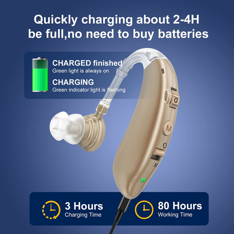 [Australia] - Hearing Aids for Seniors, Rechargeable with Noise Cancelling, Nano Hearing Aids,Digital Hearing Amplifier for Hearing Loss, Invisible Hearing Aid,Ear Sound Amplifier,Hearing Devices Assist Brown 