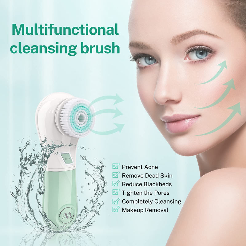 [Australia] - Misiki Facial Cleansing Brush, Electric Face Cleansing Brush with 5 Brush Heads, IPX7 Waterproof Facial Spin Brush for Deep Cleansing, Exfoliating, Removing Blackhead and Massaging 