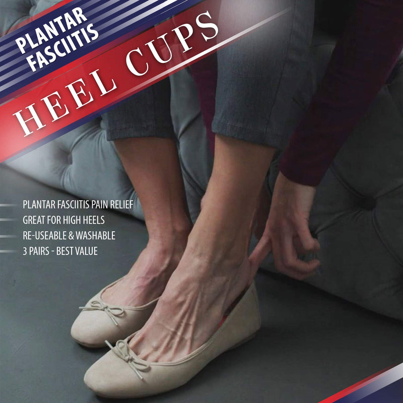 [Australia] - Gel Heel Cups Plantar Fasciitis Inserts - Silicone Heel Cup Pads for Bone Spurs Pain Relief Protectors of Your Sore or Bruised Feet Best Insole Gels Treatment by Armstrong Amerika (Small) Small/Medium (Pack of 6) 
