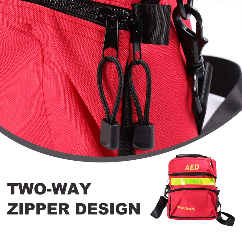 [Australia] - Milisten First Aid Bag Empty Travel Rescue Defibrillator Pouch AED Medical Bag First Responder Storage Survival Trauma Emergency Backpack for Hiking Camping (Red) 