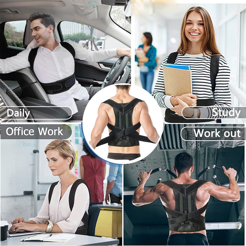 [Australia] - Newest Back Brace Posture Corrector for Men and Women Adjustable Posture Correction Prevent Scoliosis, Improve Hunchback,Providing Pain Relief from Neck, Shoulder and Upper Back S/(24"-30") S/(24"-30") 